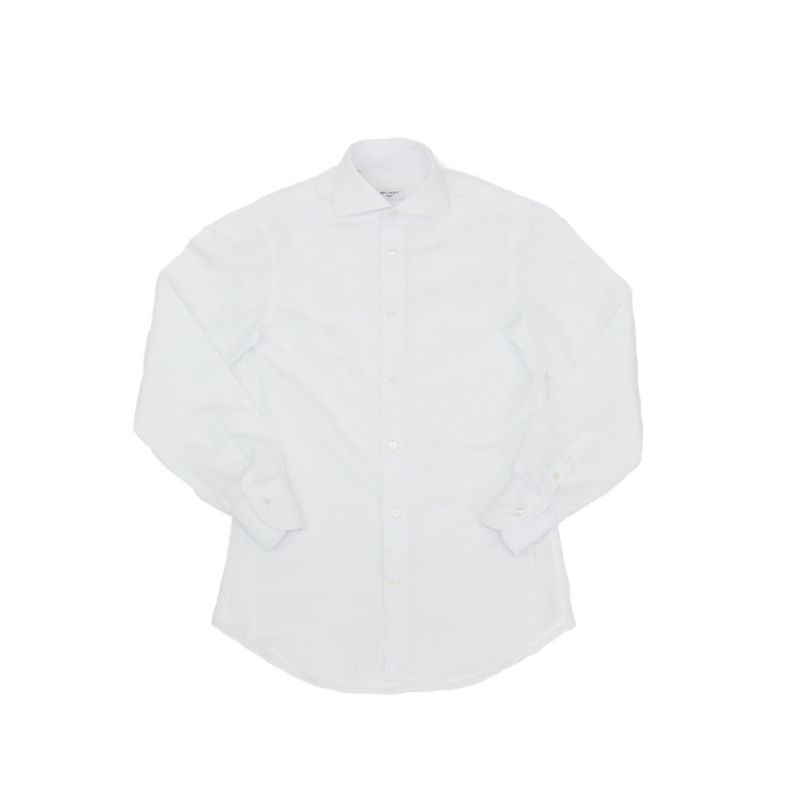 RING JACKET Napoli レギュラーカラー シャツ ホワイト無地 | RING JACKET MEISTER ONLINE STORE