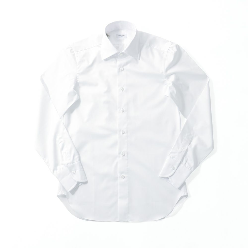 RING JACKET Napoli レギュラーカラーシャツ ホワイト無地