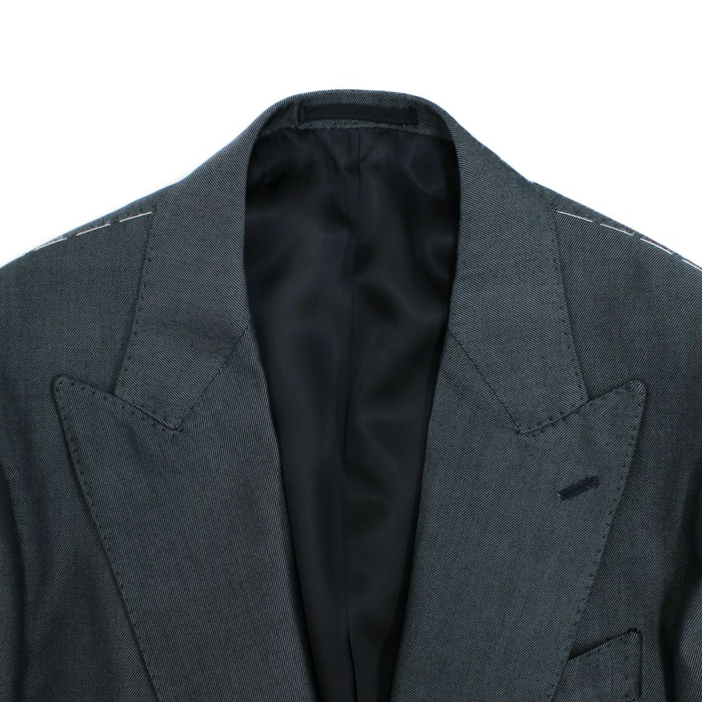 I0487S 新品 EPOCA UOMO ストール ネイビー タイダイ セットアップ】ナチュラルストレッチウールジャケット