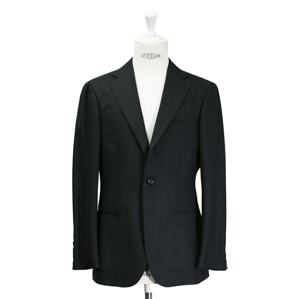 RINGJACKET マイスターオーダースーツ44サイズ スーパー140'sウール チャコールグレースーツ No-253 S-172