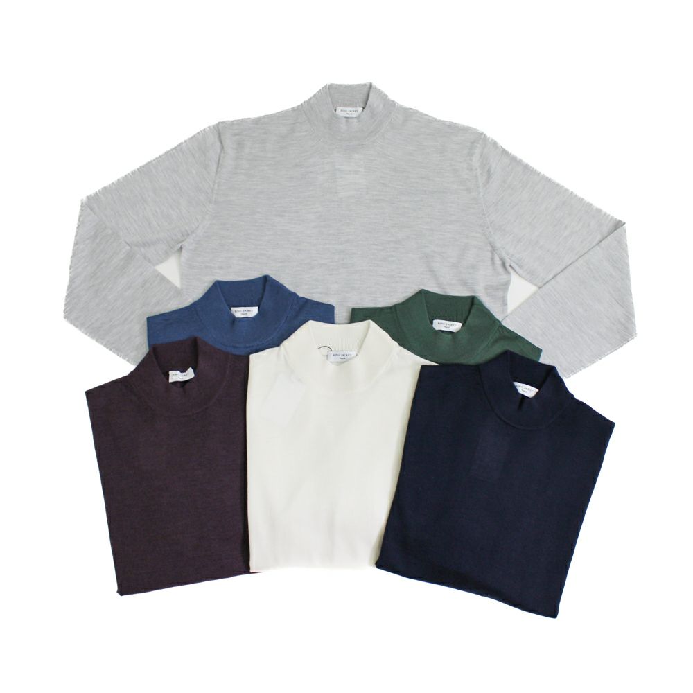 comingRINGJACKETNapoli カシミヤシルク モックネック comingRINGJACKETNapoli カシミヤシルク モックネック
