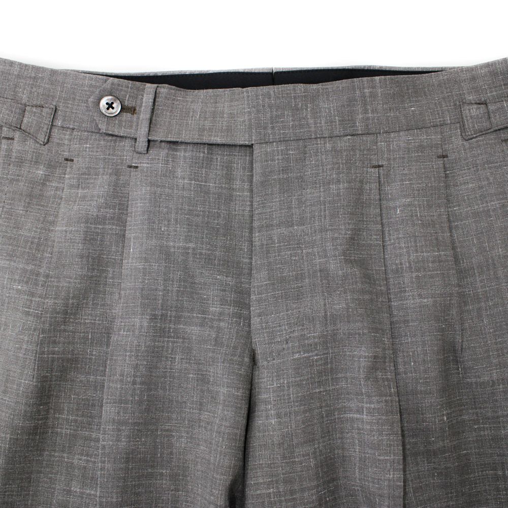 美品 リングヂャケット グレージュトラウザーズ ウール×シルク×リネン グレージュトラウザース S-178SA | RING JACKET